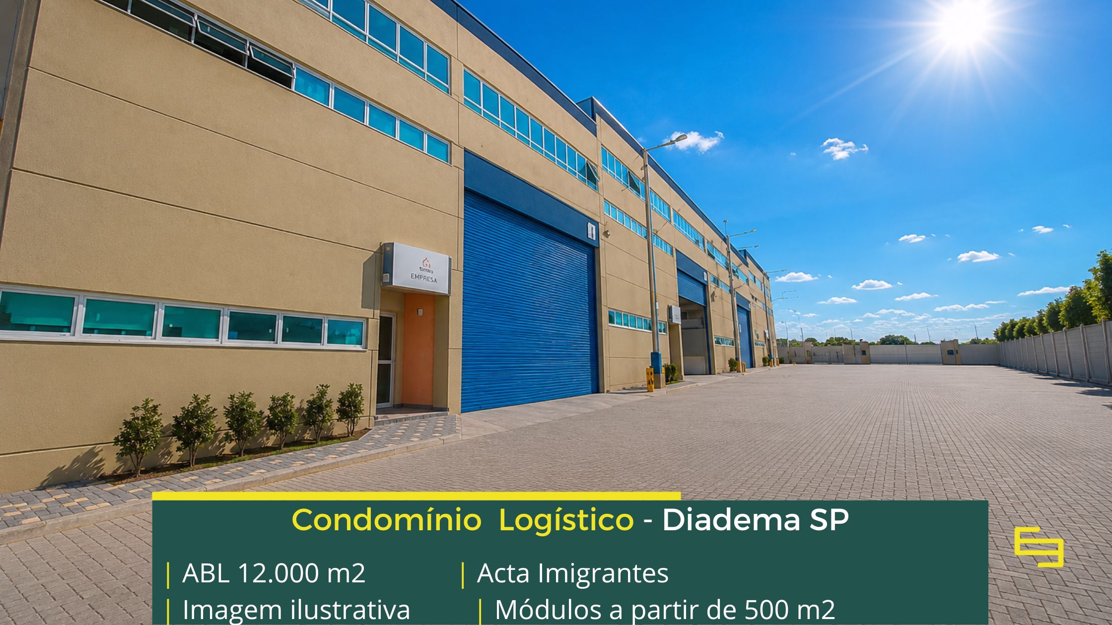 Aluguel de galpão em Diadema - Centro Acta Imigrantes. Galpões para alugar em Diadema SP com docas, piso industrial, com portaria e segurança