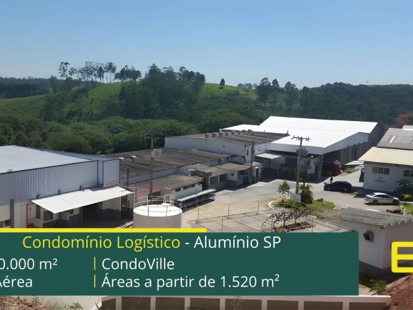 Galpão para alugar em Alumínio SP - CondoVille.  Aluguel de galpões em Alumínio com altura a partir de 6 metros e docas e pátio de manobras!