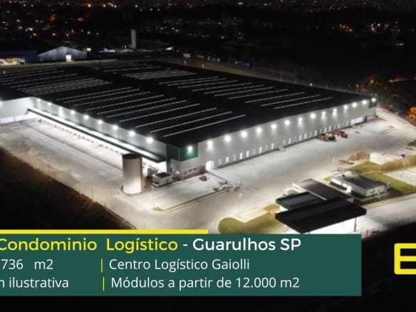 Galpão Guarulhos SP - Centro Logístico Guarulhos. Galpões em Guarulhos SP em condomínio logístico com portaria 24 horas, docas e pátio