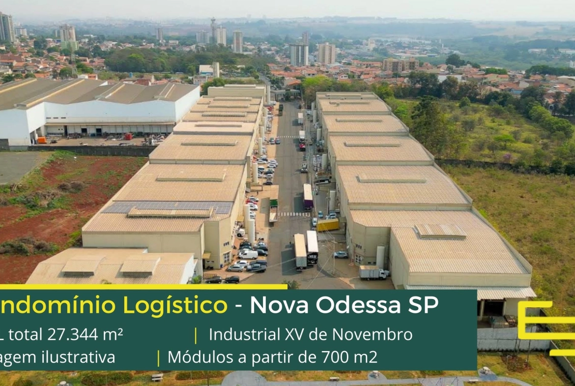 Aluguel de Galpões em Nova Odessa SP - Industrial XV de novembro. Galpão em Nova Odessa SP, em condomínio com portaria 24 horas, docas
