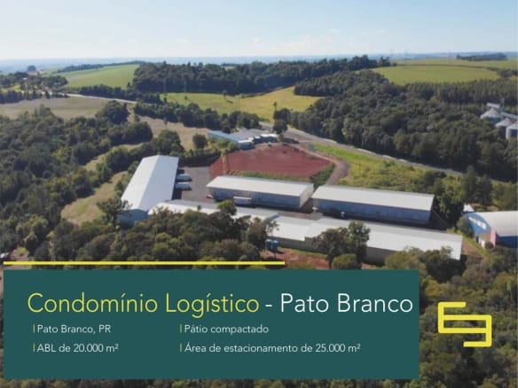 Locação de galpão em Pato Branco - Carba Centro Logística. Galpões em Pato Branco PR com docas, amplo pátio de manobras, portaria