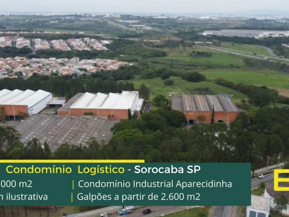 Galpão para locação em Sorocaba - Condomínio Aparecidinha. Galpões industriais com ponte rolante para alugar em Sorocaba SP