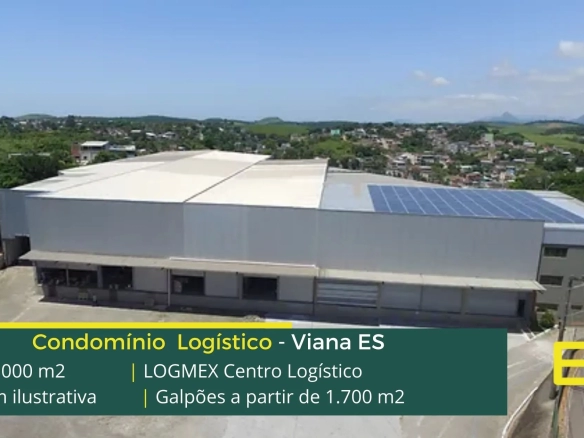 Galpão para locação em Viana - Logmex. Galpões em Viana ES em condomínio logístico com portaria e segurança 24 horas, docas, amplo pátio