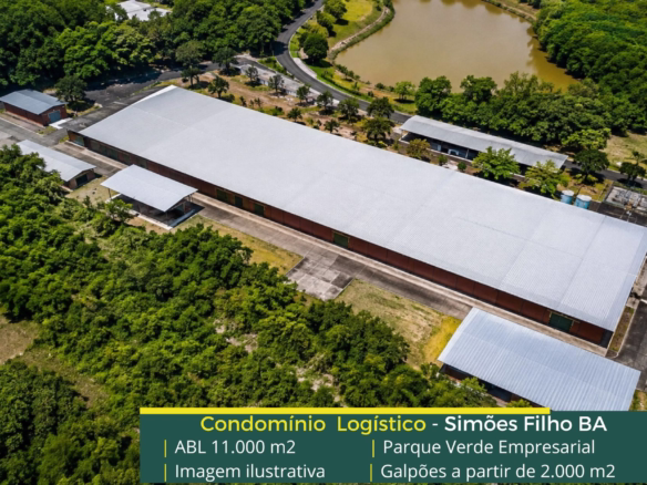 Galpão para locação em Simões Filho BA - Parque Verde Empresarial. Galpões/Armazéns logísticos e industriais com docas e portaria 24 horas