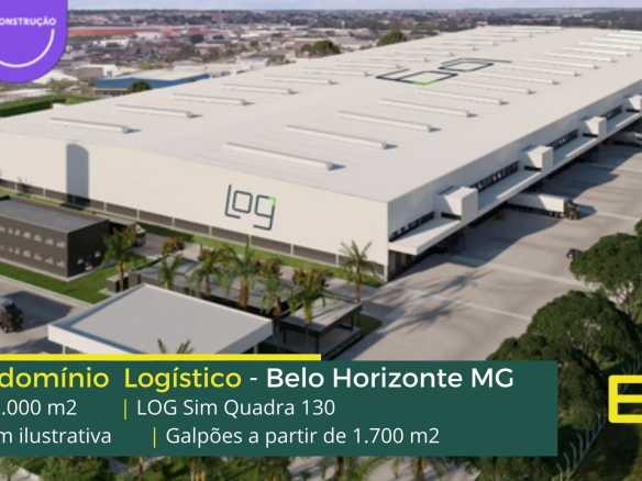 Galpão para alugar em Belo Horizonte MG - Condomínio LOG SIM. Aluguel de galpões em BH, com docas, altura de 12 metros, próximo Anel de BH