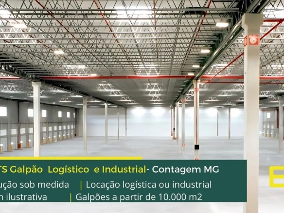 Aluguel de Galpão em Contagem - Buit to Suit (BTS). Galpões logísticos e além disso, industriais, que permitem pontes rolantes e docas, por exemplo.