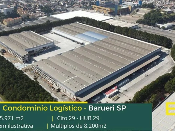 Galpão para alugar em Barueri SP- Cito 29 - HUB 29. Galpões em condomínio com portaria e segurança 24 hs. Docas, altura 10 metros, pátio