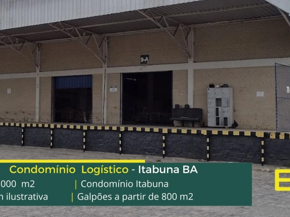 Galpão para alugar em Itabuna BA - Galpões em Itabuna BA. Galpão com 10 metros de pé direito com docas, portaria e vigilância 24 horas