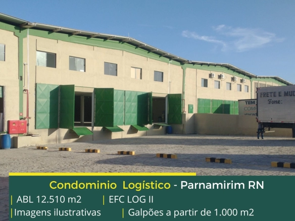 Aluguel de Galpão em Parnamirim - EFC LOG 2. Galpão para alugar na Grande Natal com portaria 24 horas, docas e amplo pátio de manobras