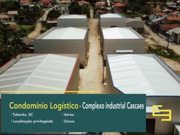 Galpão alugar em Tubarão SC - Complexo Industrial Cascaes. Galpões em Tubarão SC com docas, piso industrial, altura a partir de 6 metros