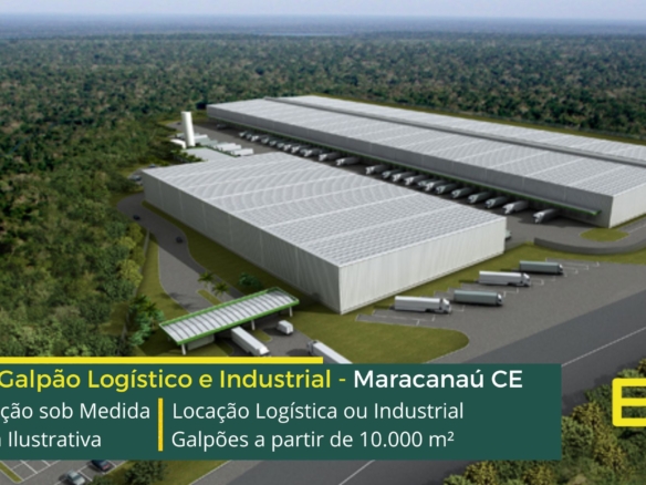 Galpão para alugar em Maracanaú CE - Built to Suit. Galpões em Maracanaú CE a partir de 10.000 m2 docas, piso industrial, pátio de manobras