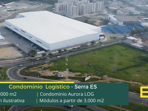 Galpões em Serra para alugar - Aurora Log. galpão para alugar com docas, altura de 12 metros, portaria 24 horas, segurança e amplo pátio