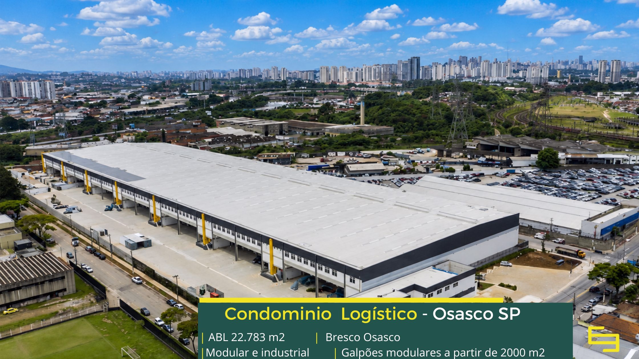 Aluguel de galpões em Osasco SP (1) Galpão logístico para alugar em Osasco SP - Bresco Osasco. Galpões em Osasco SP com 12 metros de altura, docas, estacionamento, pátio, CFTV