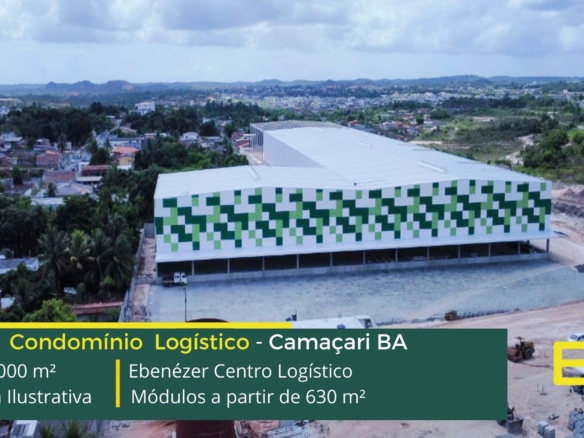 Aluguel de galpão logístico em Camaçari - Ebenézer Centro Logístico. Portaria e segurança 24 horas, galpões com docas, piso industrial