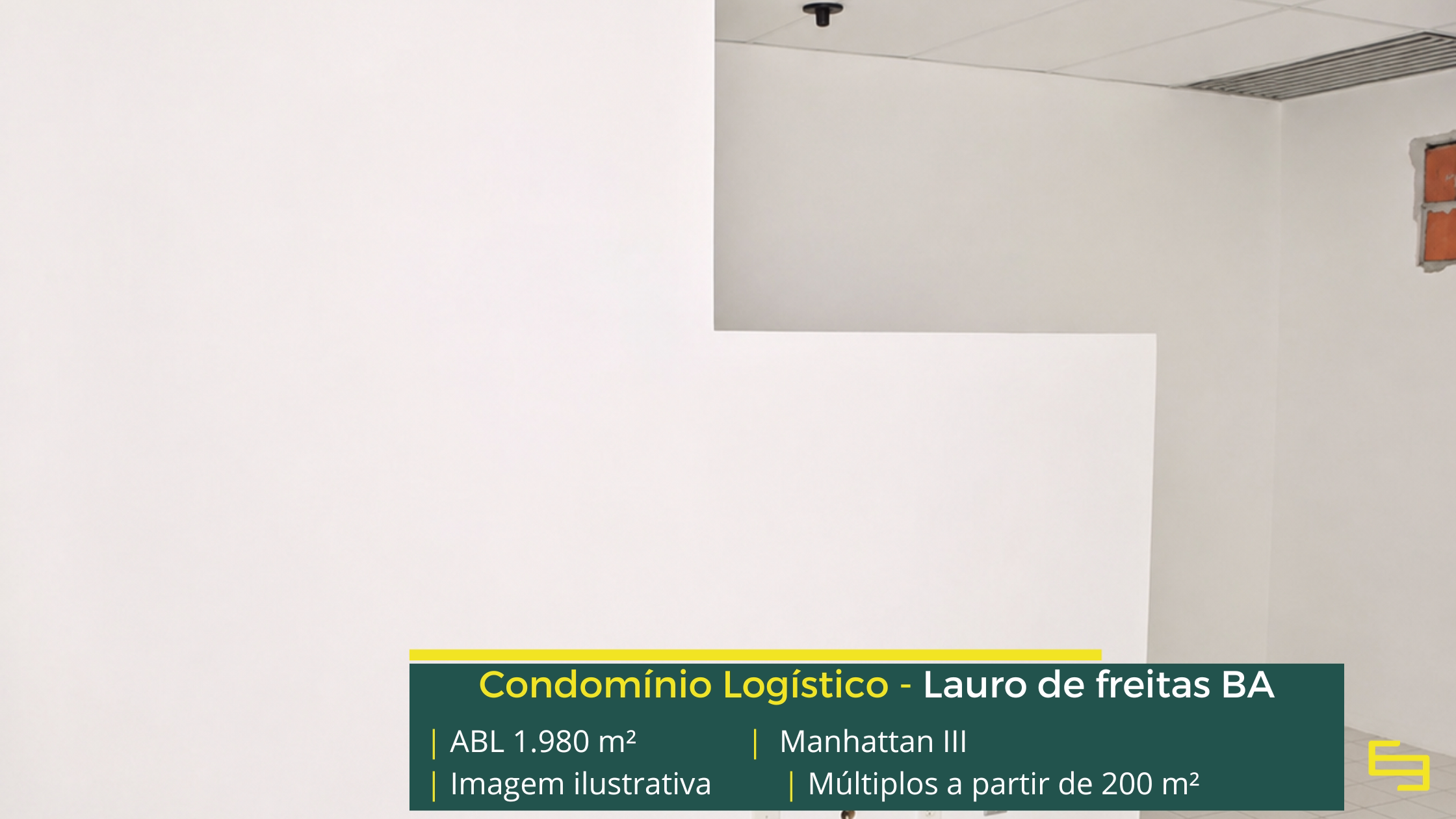 Galpão Manhattan III em Lauro de Freitas BA, com módulos a partir de 200 m², piso de 3 t/m², acesso para caminhões e estrutura empresarial.
