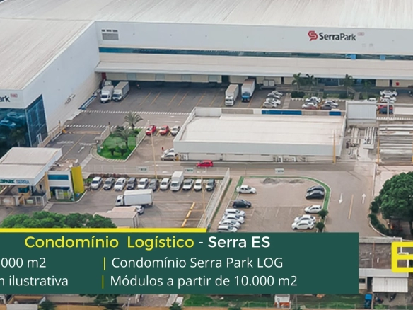 Locação de galpões em Serra ES - Serra Park LOG. Aluguel de galpão em Serra com altura de 12 m, docas, portaria e piso de alta resistência.