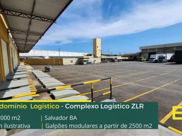 Aluguel de galpões em Salvador - Complexo Logístico ZLR. Galpão em condomínio logístico, com docas, pátio de manobras. Portaria e segurança