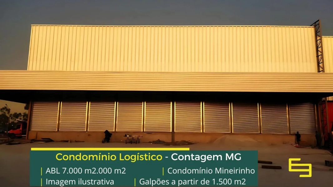 Galpão em condomínio em Contagem - Mineirinho Cross. Aluguel de galpão logístico e industrial, docas, ponte rolante, altura de 12 metros