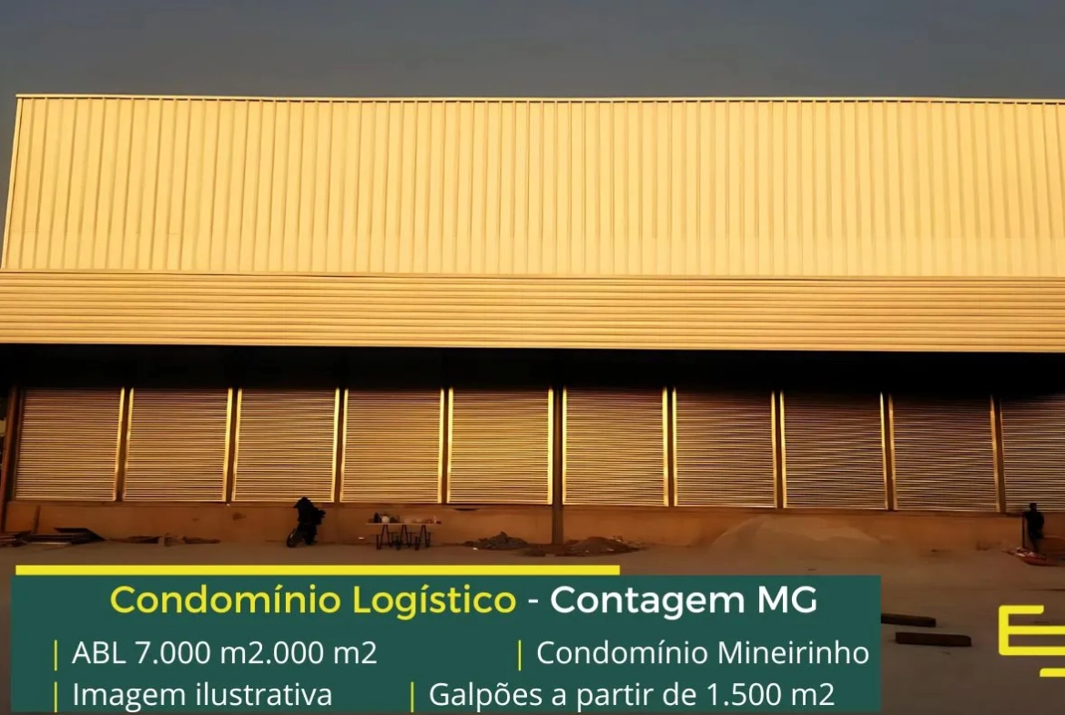 Galpão em condomínio em Contagem - Mineirinho Cross. Aluguel de galpão logístico e industrial, docas, ponte rolante, altura de 12 metros