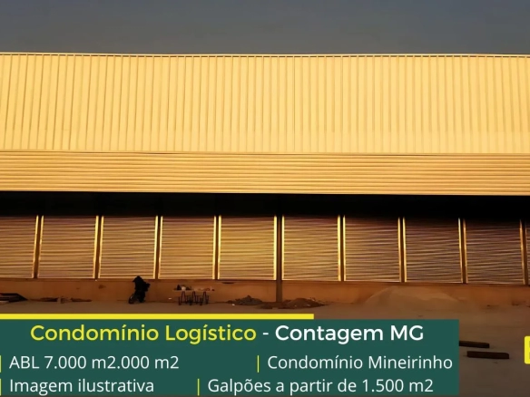 Galpão em condomínio em Contagem - Mineirinho Cross. Aluguel de galpão logístico e industrial, docas, ponte rolante, altura de 12 metros