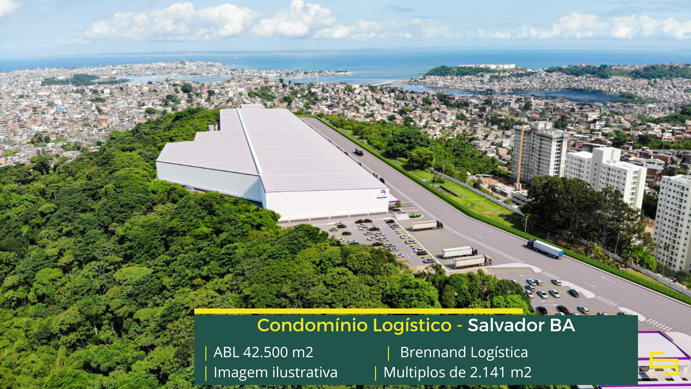 Galpão logístico para alugar - Brennand Logística. Galpões/Armazéns/Condomínios logísticos e industriais para alugar em Salvador - BA.