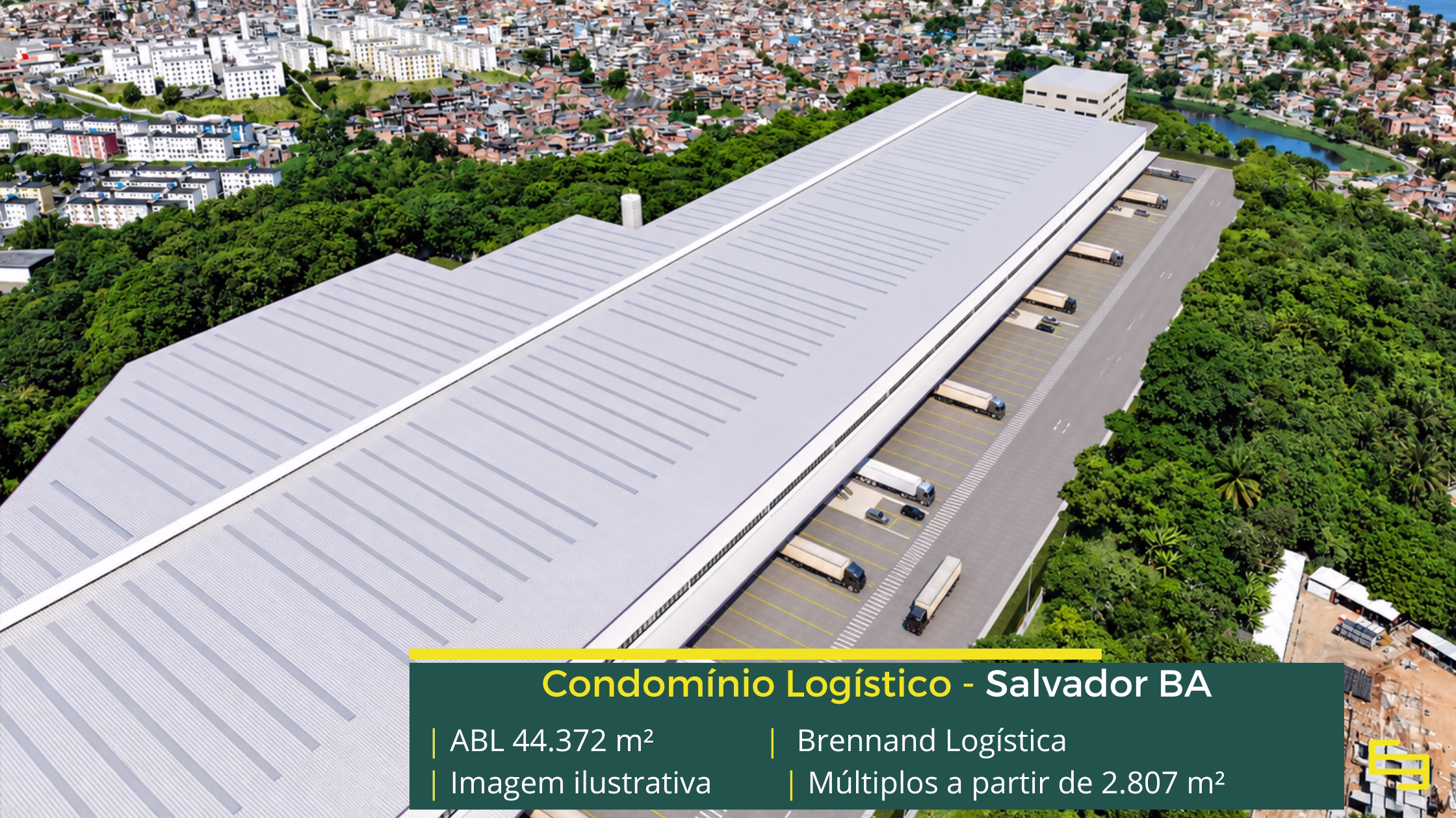 Brennand Logística Pirajá com galpões em Salvador BA, infraestrutura AAA, 78 docas, segurança 24h e áreas para operações logísticas.