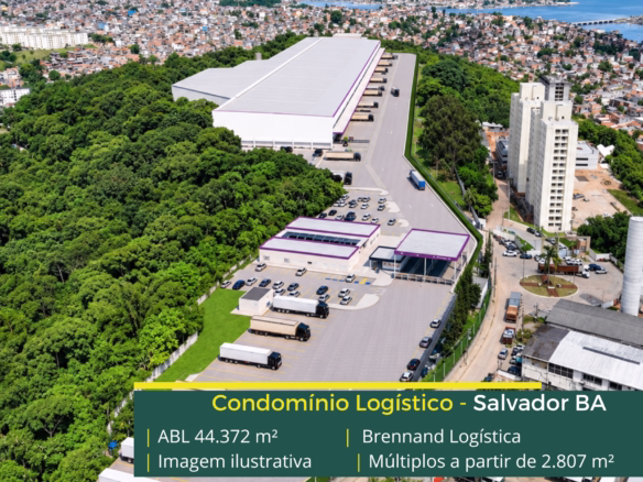 Brennand Logística Pirajá com galpões em Salvador BA, infraestrutura AAA, 78 docas, segurança 24h e áreas para operações logísticas.