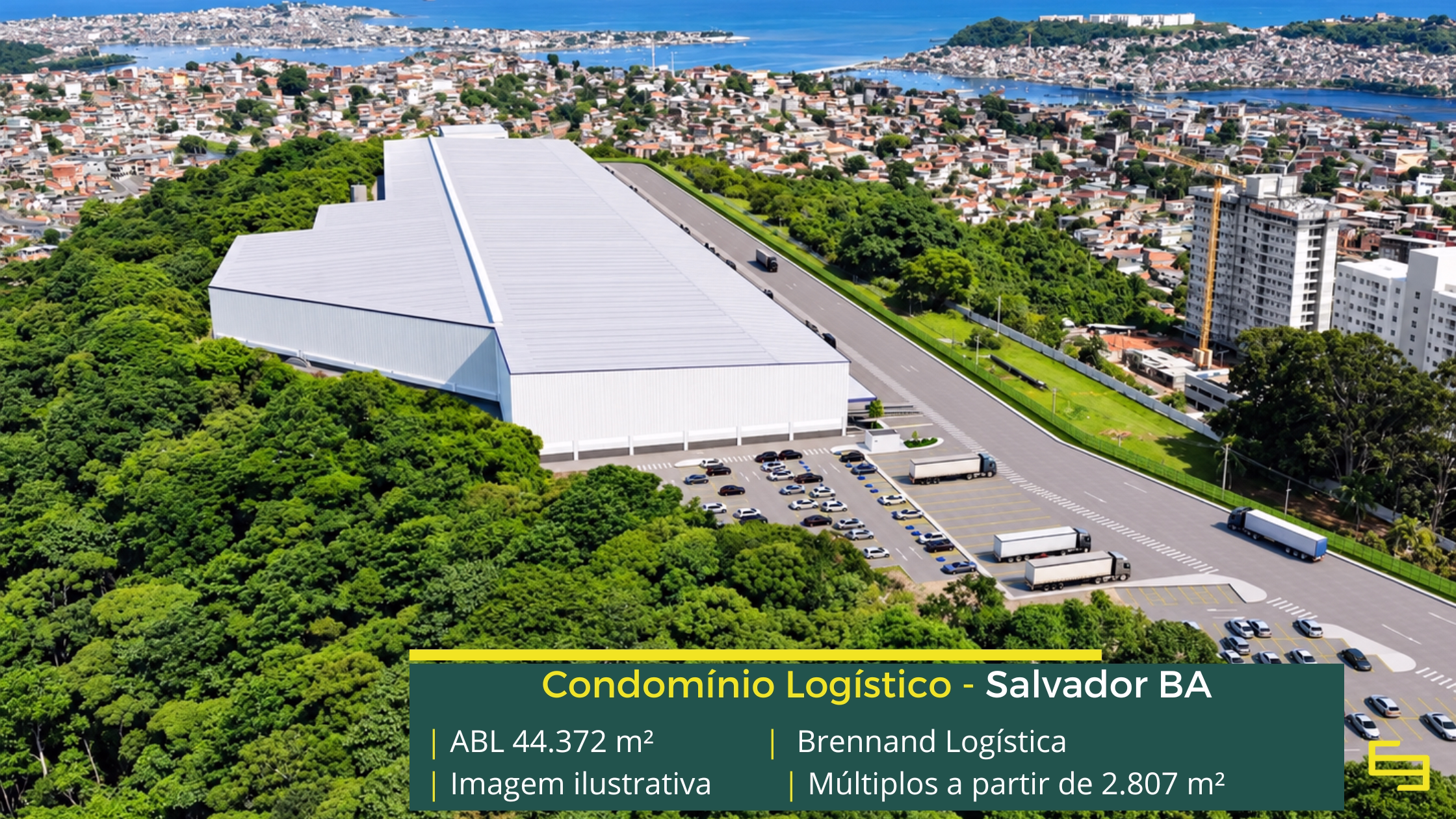 Brennand Logística Pirajá com galpões em Salvador BA, infraestrutura AAA, 78 docas, segurança 24h e áreas para operações logísticas.