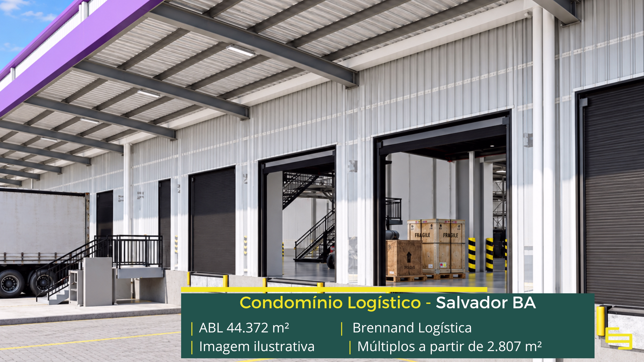 Brennand Logística Pirajá com galpões em Salvador BA, infraestrutura AAA, 78 docas, segurança 24h e áreas para operações logísticas.