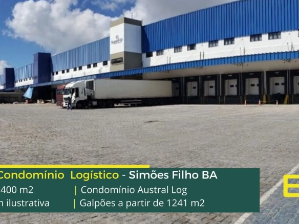 Galpão para alugar em Simões Filho BA - Condomínio Austral. Galpões/Armazens/Condomínios logísticos para alugar, com docas e portaria 24 hs