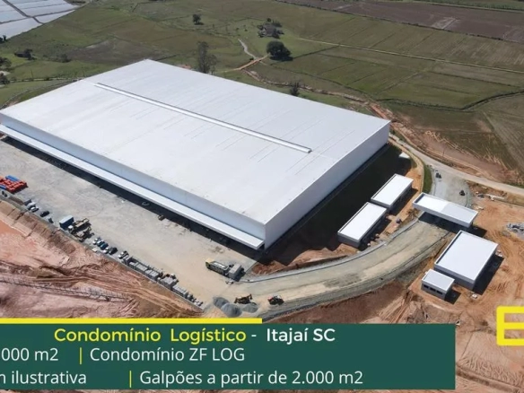 Aluguel de galpão em Itajaí SC - ZF Log. Galpões para logística e distribuição. Docas, altura de 12 metros, piso industrial. Portaria 24 hs