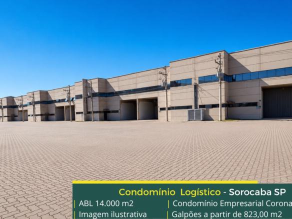 Galpão para alugar em Sorocaba SP - Condomínio Empresarial Corona. Galpões/Armazens/Condomínios logísticos para alugar em Sorocaba SP com doca