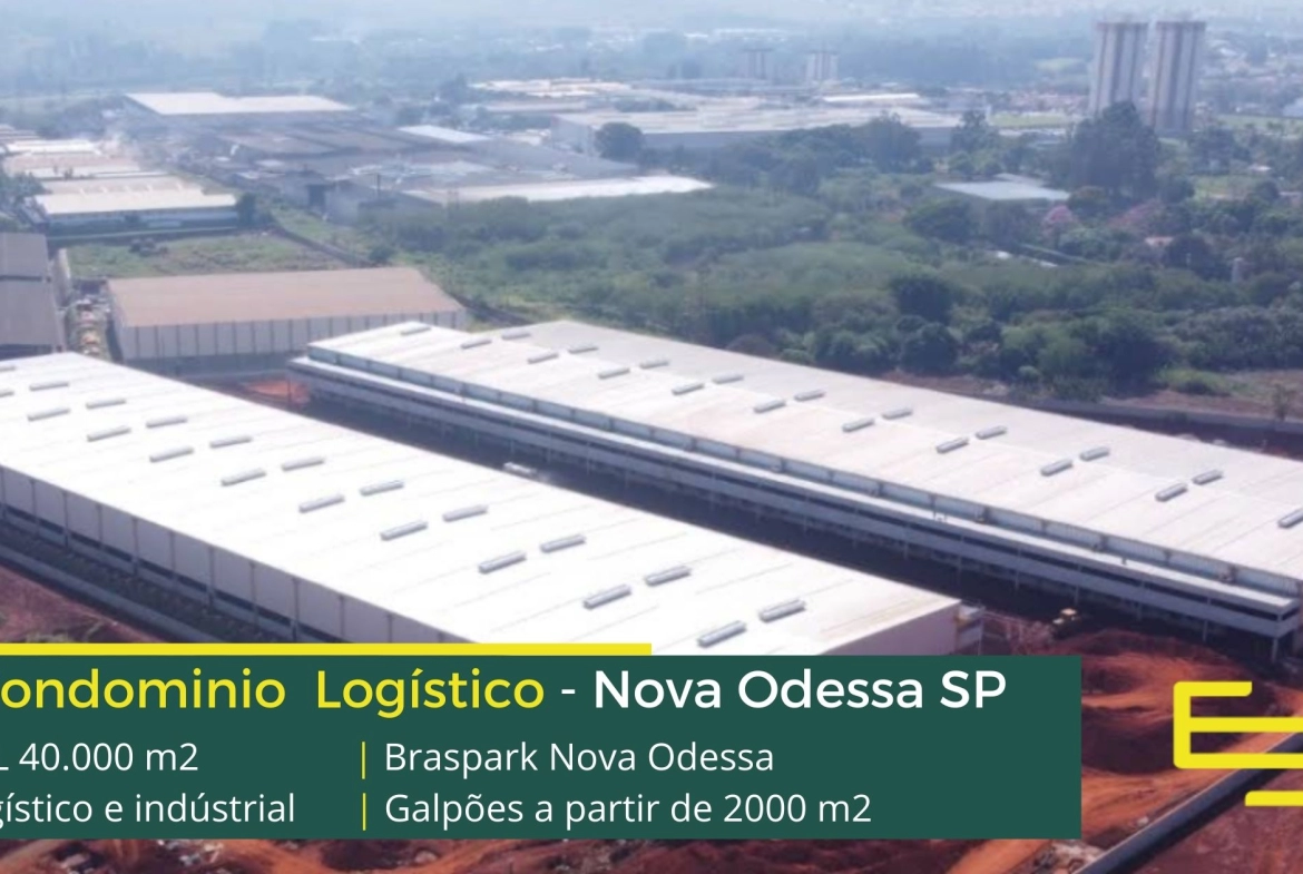 Galpões para locação em Nova Odessa - Braspark Nova Odessa II. Galpão em Nova Odessa SP com docas, pátio asfaltado, portaria e segurança