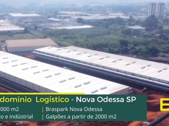 Galpões para locação em Nova Odessa - Braspark Nova Odessa II. Galpão em Nova Odessa SP com docas, pátio asfaltado, portaria e segurança