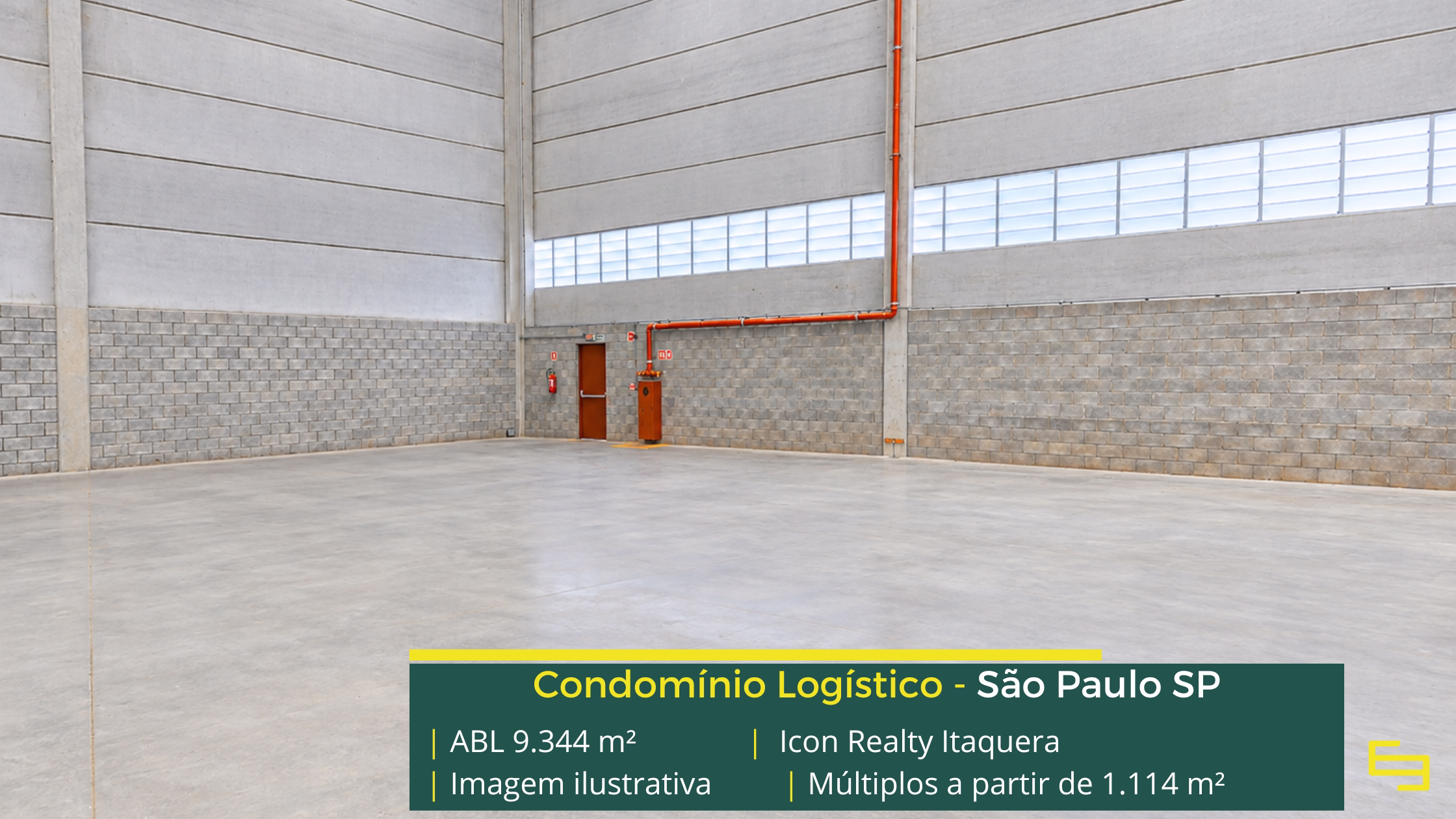 Icon Realty Itaquera: galpão em Itaquera com módulos a partir de 1.114 m², pé-direito de 12 m, piso para 5 t/m² e 12 docas.