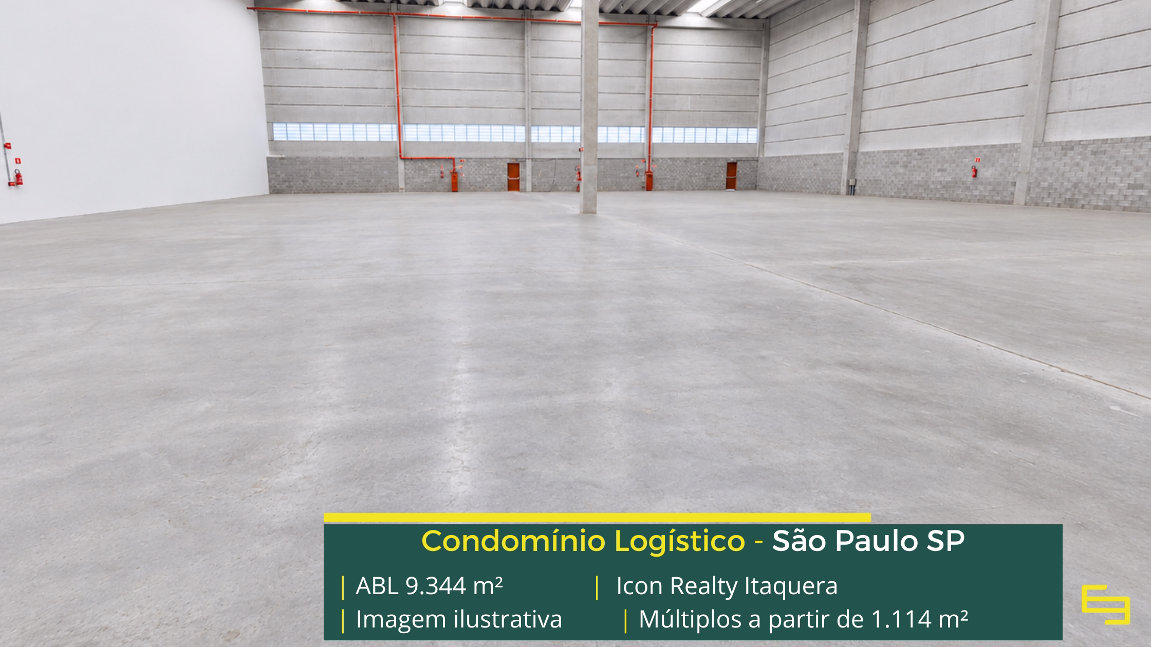 Icon Realty Itaquera: galpão em Itaquera com módulos a partir de 1.114 m², pé-direito de 12 m, piso para 5 t/m² e 12 docas.