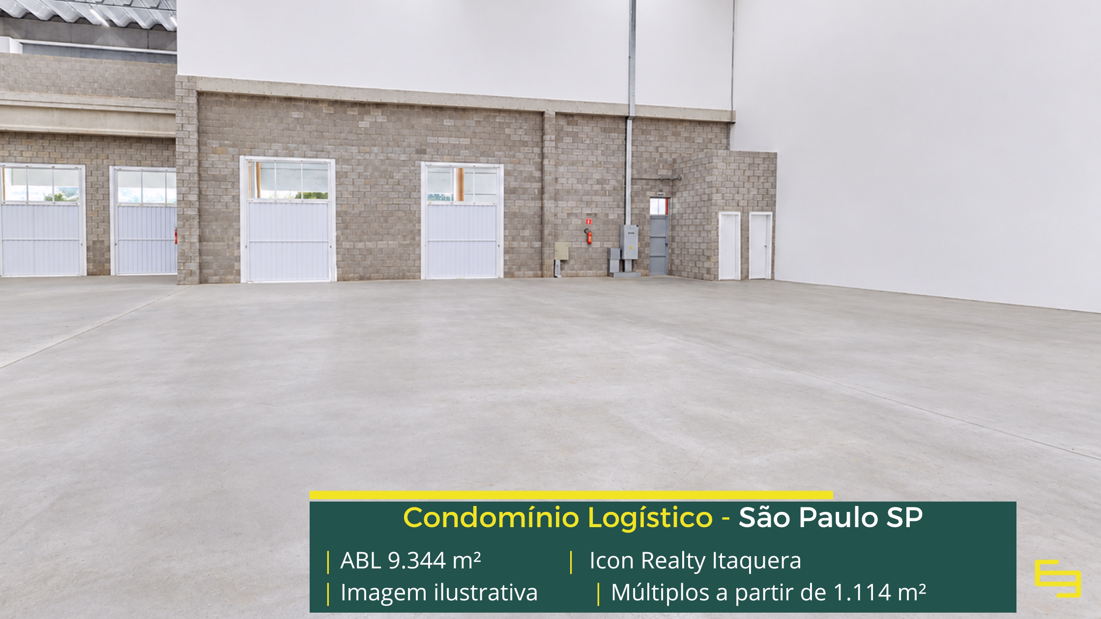 Icon Realty Itaquera: galpão em Itaquera com módulos a partir de 1.114 m², pé-direito de 12 m, piso para 5 t/m² e 12 docas.