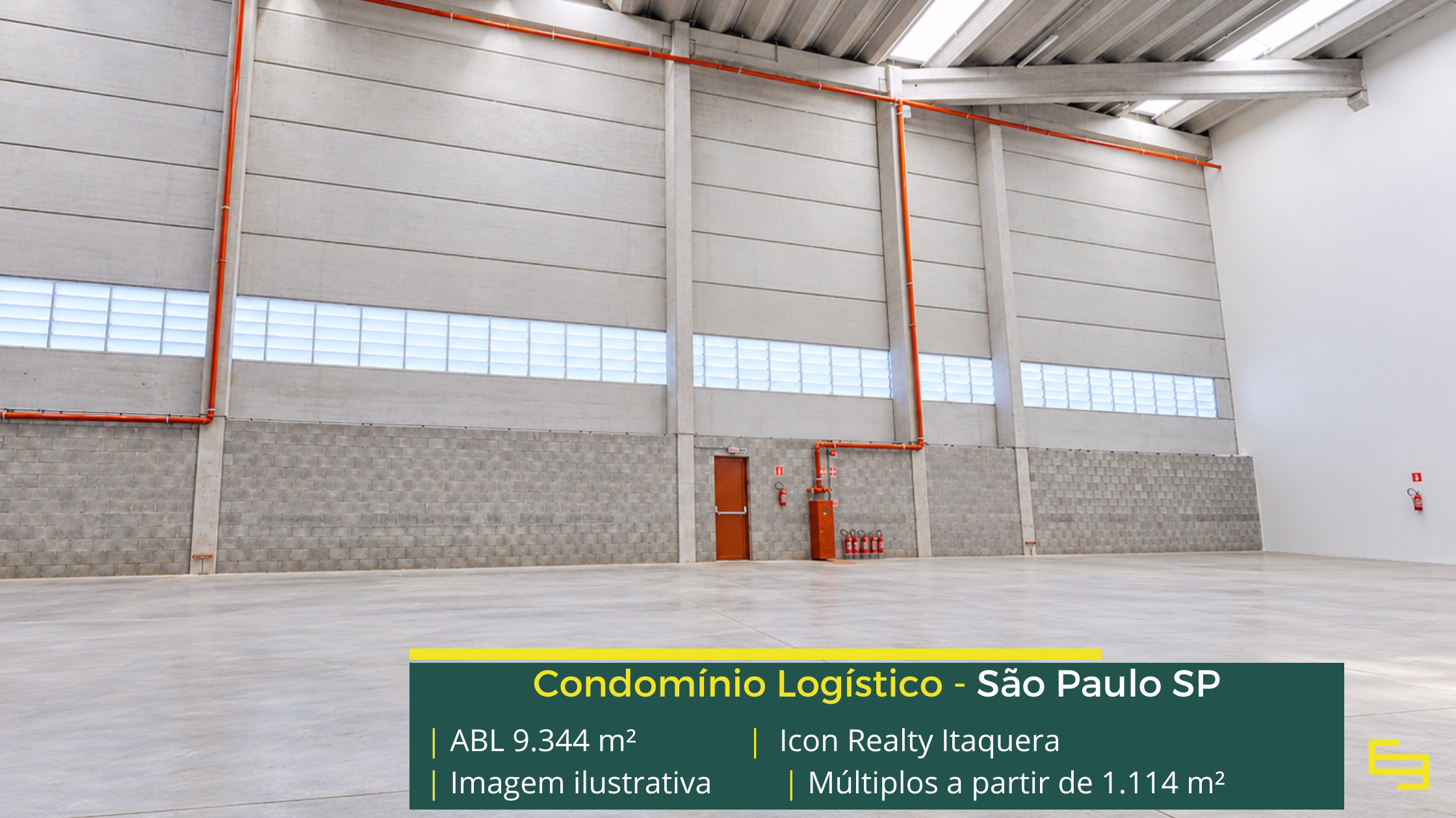 Icon Realty Itaquera: galpão em Itaquera com módulos a partir de 1.114 m², pé-direito de 12 m, piso para 5 t/m² e 12 docas.
