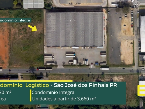 Galpão em condomínio em São José dos Pinhais - Condomínio Integra. Galpões/Armazéns/Condomínios logísticos e industriais para alugar no PR.