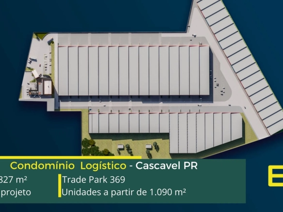 Galpão para alugar em Cascavel - Condomínio Trade Park 369. Galpões/Armazéns/Condomínios logísticos e industriais para alugar em Cascavel PR.