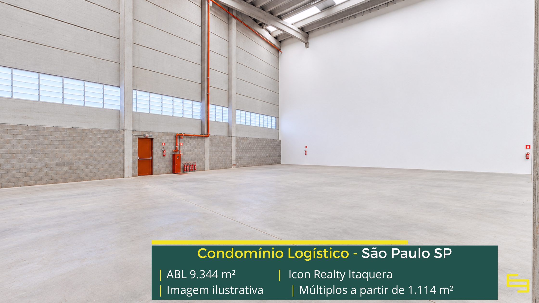 Icon Realty Itaquera: galpão em Itaquera com módulos a partir de 1.114 m², pé-direito de 12 m, piso para 5 t/m² e 12 docas.