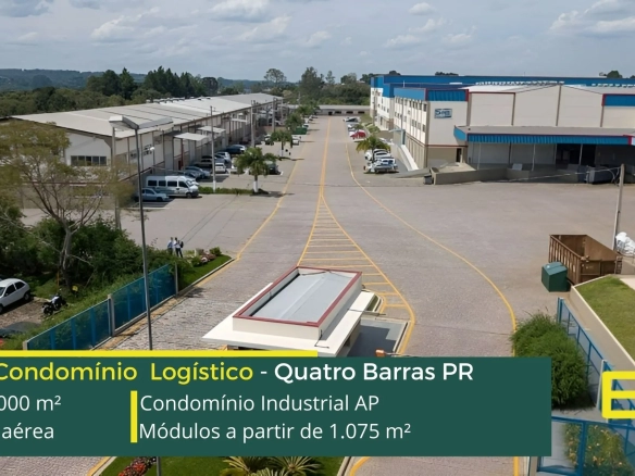 Aluguel de galpão em Quatro Barras - Condomínio Industrial AP. Galpões em Quatro Barras PR com portaria e segurança, módulos com docas