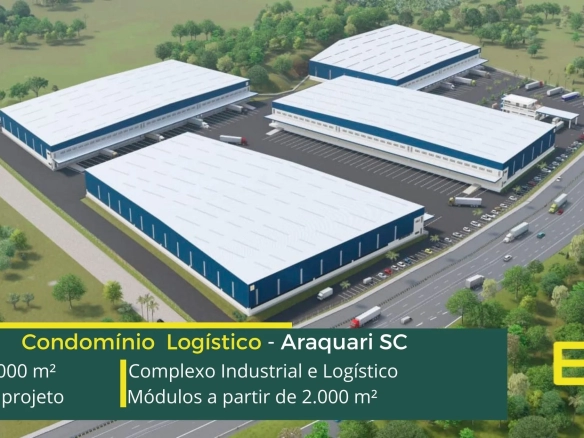Aluguel de galpão em Araquari - Complexo Industrial e Logístico. Galpões/Armazéns/Condomínios logísticos e industriais para alugar em Araquari