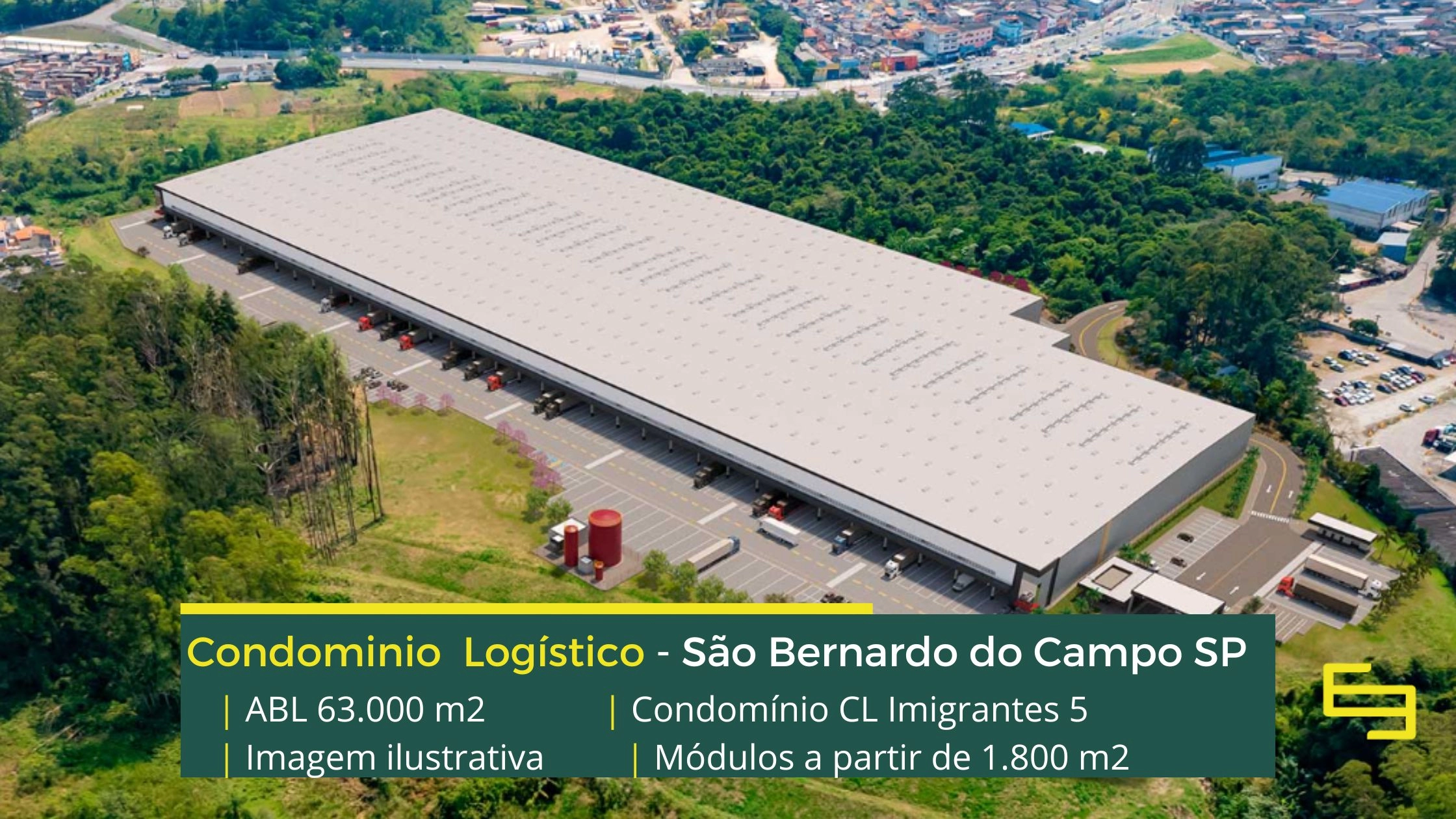 Aluguel de Galpões em São Bernardo do Campo SP - CL Imigrantes 5. Módulos a partir de 1400 m2 com docas, altura de 12 metros. Segurança 24 hs