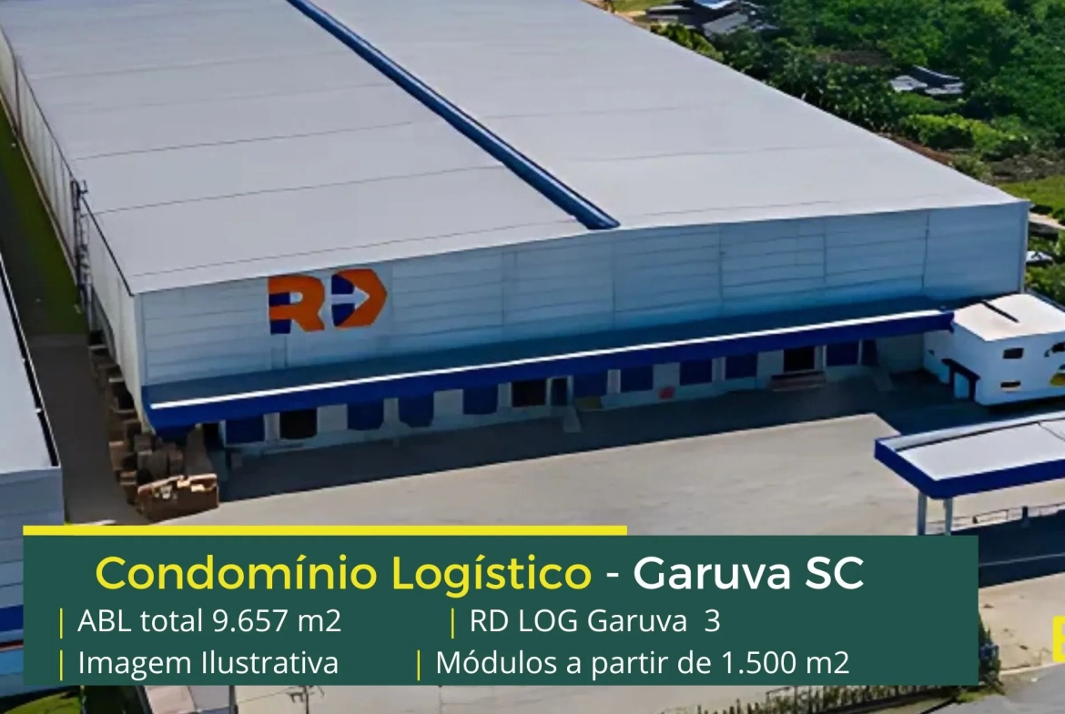 Galpão para alugar em Garuva SC - RD LOG 3. Aluguel de galpões em Garuva, com docas, pátio de manobras e com acesso ao Porto de Arapuã.