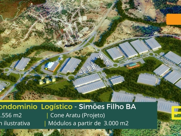 Galpões Para Alugar em Simões Filho - Condomínio Cone Aratu. Aluguel de galpão em Simões Filho, com docas, pátio de manobras e segurança