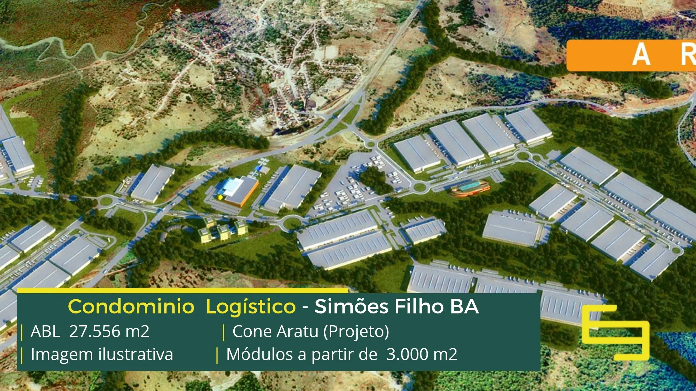 Galpões Para Alugar em Simões Filho - Condomínio Cone Aratu. Aluguel de galpão em Simões Filho, com docas, pátio de manobras e segurança