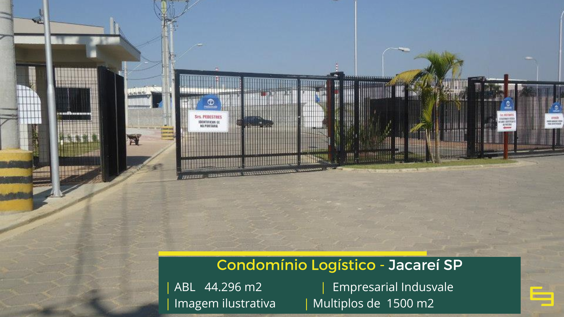 Locação de galpão em Jacareí - Condomínio Indusvale. Galpões em Jacareí SP com portaria e segurança, docas, piso industrial e portaria 24 hs