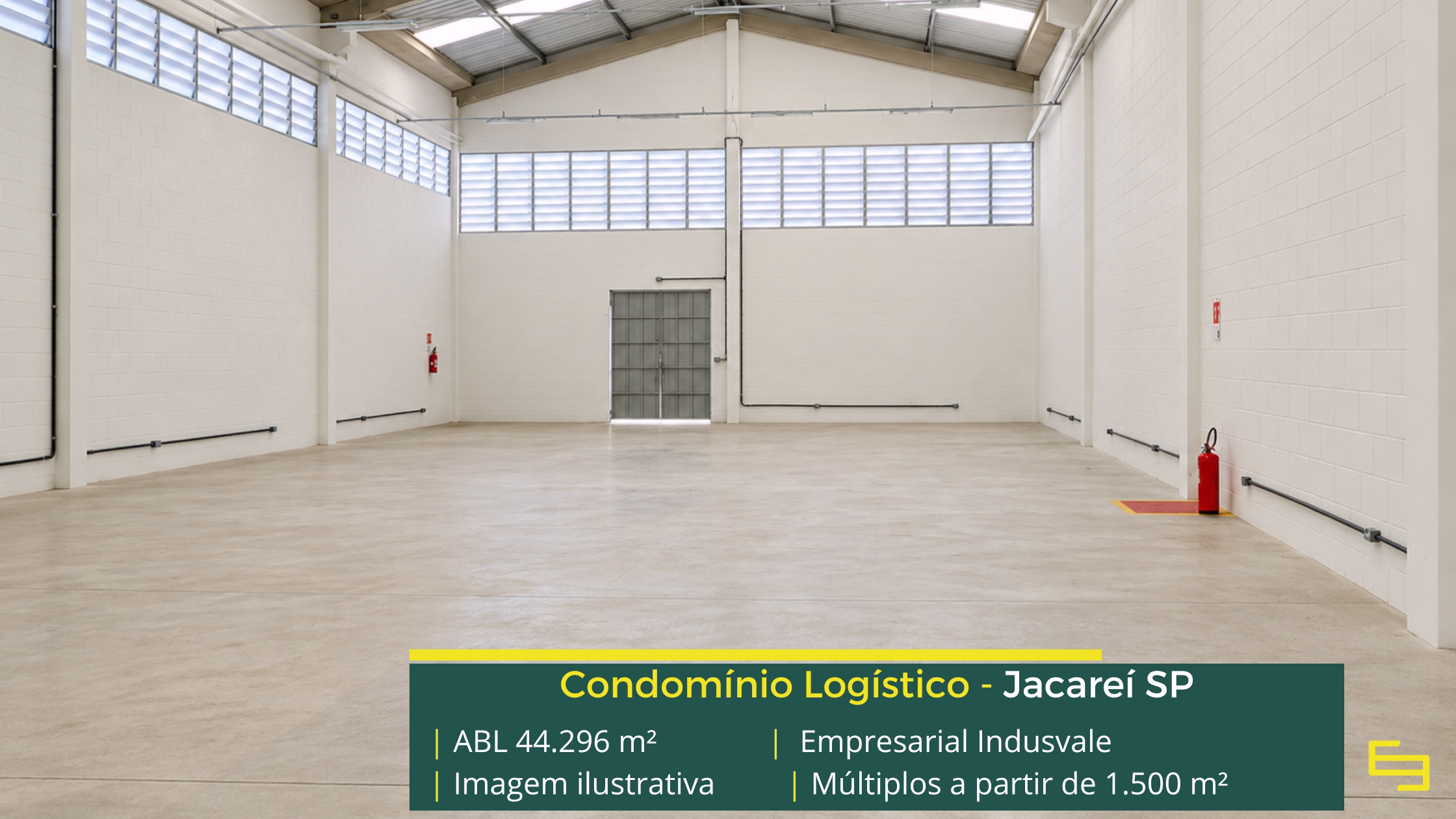 Galpão em Jacareí SP Indusvale Jacareí: galpão em Jacareí com módulos a partir de 1.500 m², pé-direito de 9 m, piso para 6 t/m² e docas.