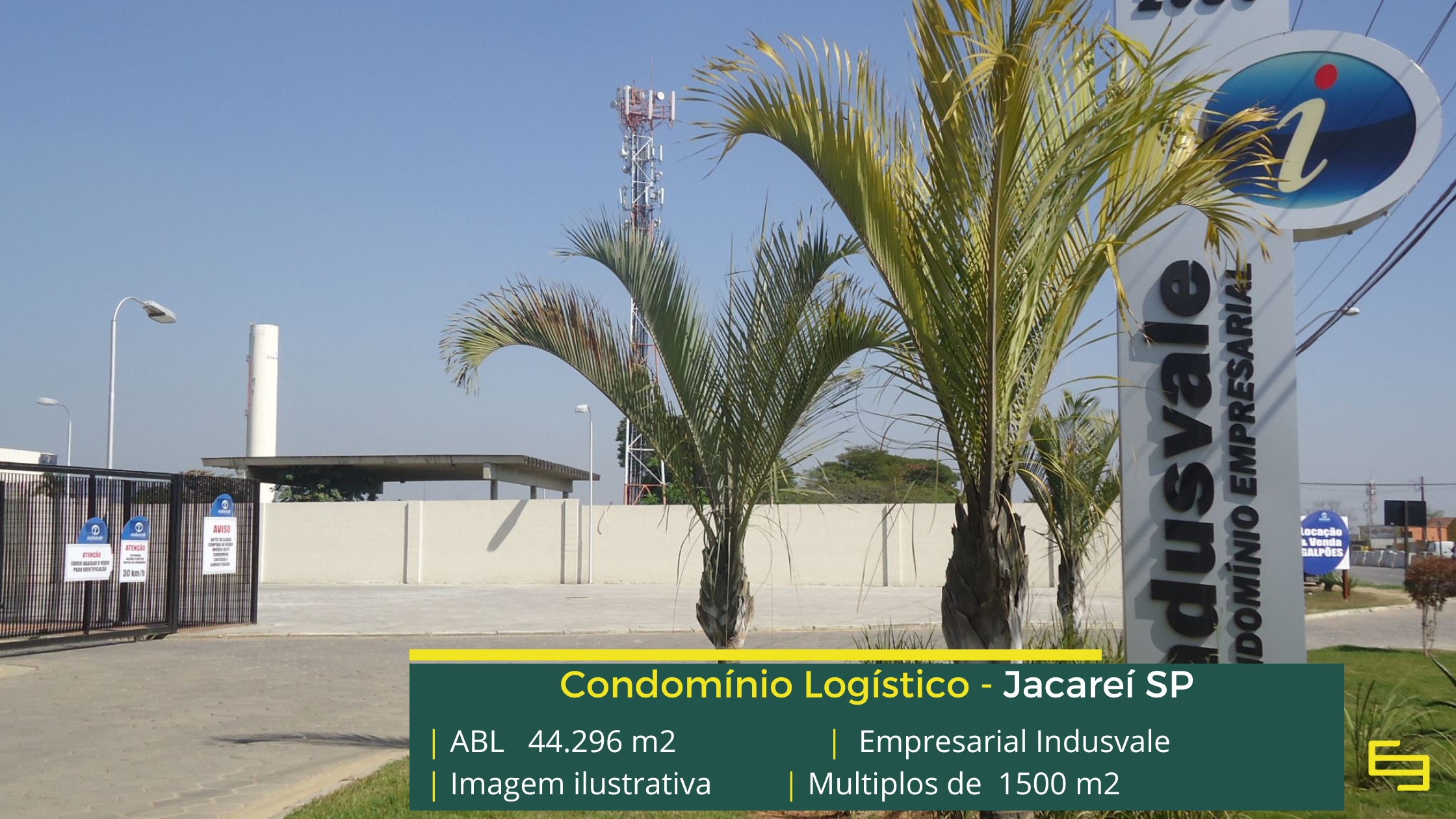 Locação de galpão em Jacareí - Condomínio Indusvale. Galpões em Jacareí SP com portaria e segurança, docas, piso industrial e portaria 24 hs